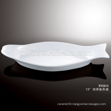 2016 hot sale hotel&restaurant ceramic plates, Microwave crockery plate fish shape, porcelain dinner plates